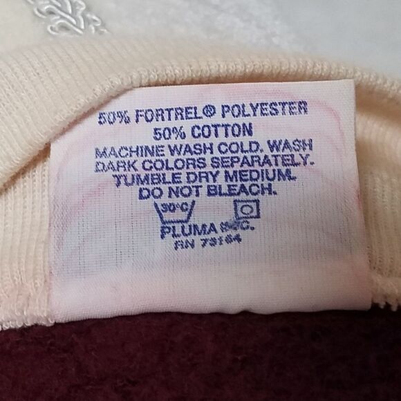 VINTAGE 80s Santee Pluma Maroon Hearts Sweatshirt - Picture 13 of 13